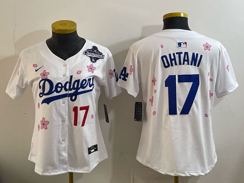 Women Nike 2026 Los Angeles Dodgers #17 Ohtani Sakura Edition Game MLB Jersey 05